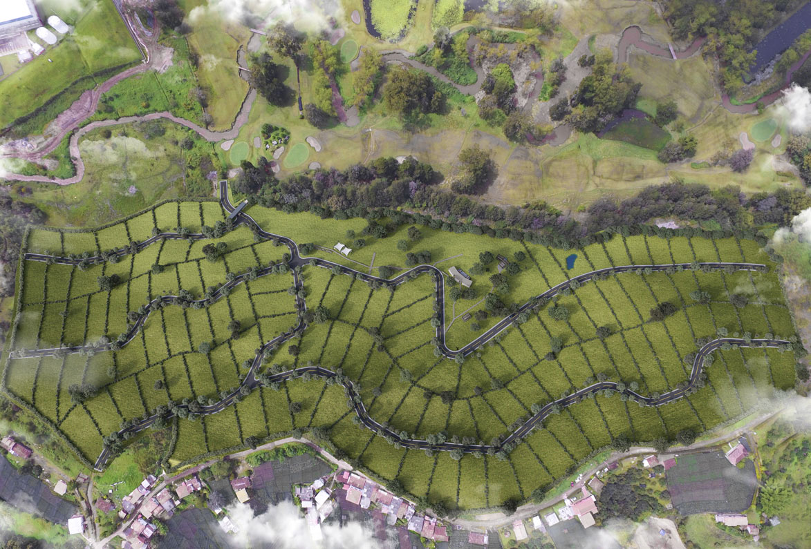 Vista aérea lotes y campo de golf